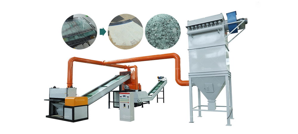 car windshield recycling machine