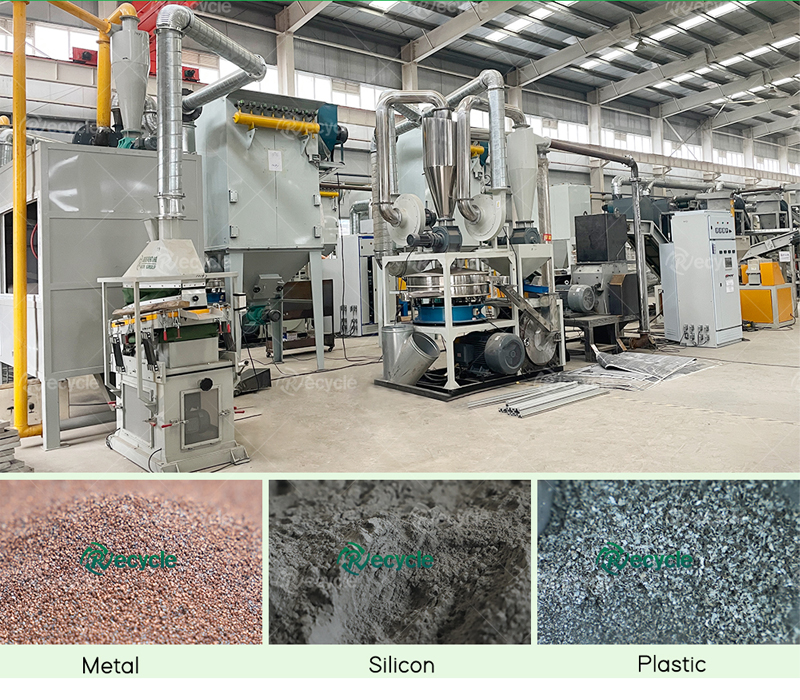 multi-level sorting technology of solar pv panels recycling plant 