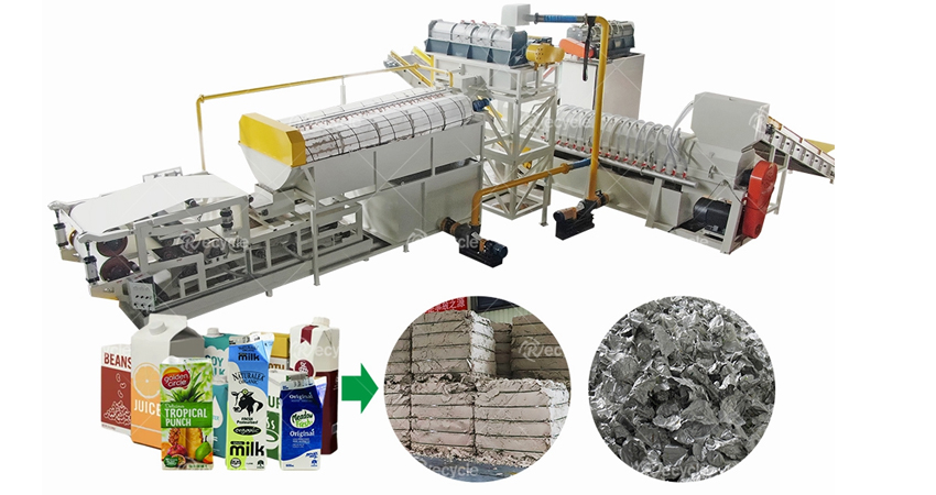 Paper-plastic recycling line