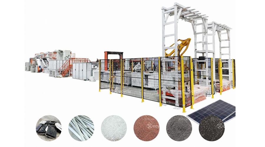 scrap PV solar panel module processing facility